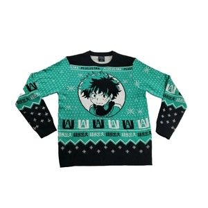 My Hero Academia - Plus Ultra Deku Izuku Midoriya Ugly Christmas Sweater Size M